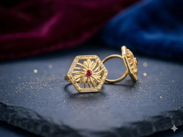 Gold_Matte_Finish_Teardrop_Ruby_Ring_-_Adjustable_Traditional_Indian_Finger_Ring_for_Women