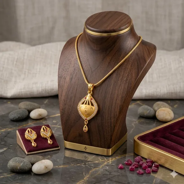 Gold_Alloy_Pendant_Necklace_Set_with_Earrings_For_Women