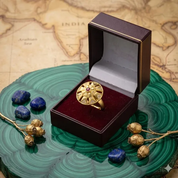 Gold_Alloy_Floral_Disc_Ring_For_Women