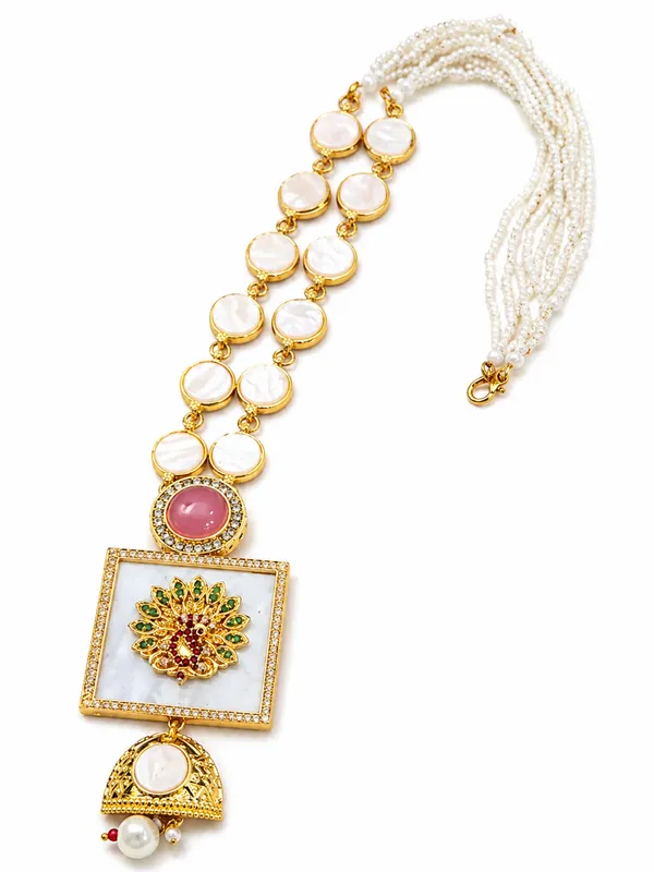 Indian_Shringar_Designer_MOP_Long_Necklace_Set_|_Pink_AD_Stone_Pendant_with_Pearl_Mala_|_Gold_Finish_Ethnic_Jewelry