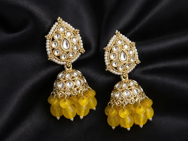 Indian_Shringar_Kundan_Jhumki_Earrings_|_Yellow_Bead_Jhalar_Traditional_Earrings_|_Ethnic_Festive_Jewelry