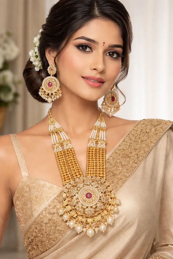 Indian_Shringar_Heritage_Polki_Kundan_Necklace_Set_|_Bridal_Long_Necklace_with_Pearl_Drops_|_Premium_Ethnic_Wedding_Jewelry