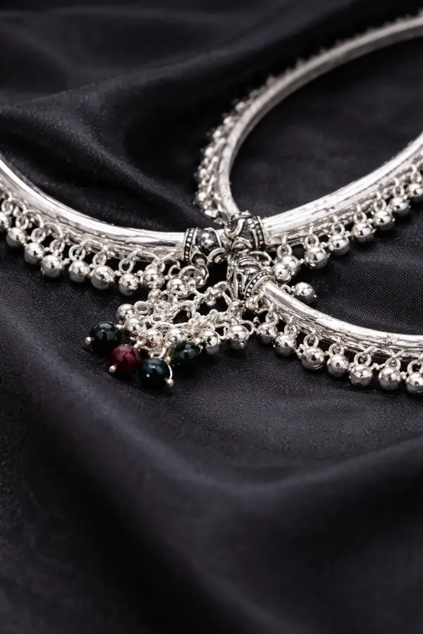 Indian_Shringar_92.5_Silver_Polish_Anklet_|_Traditional_Payal_with_Ghungroo_Design_|_Adjustable_Brass_Anklet_for_Women