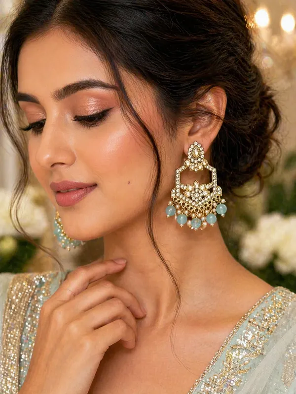 Indian_Shringar_Kundan_Chandbali_Earrings_|_Sky_Blue_Bead_Jhalar_Designer_Hexagon_Earrings_|_Pastel_Ethnic_Statement_Jewelry