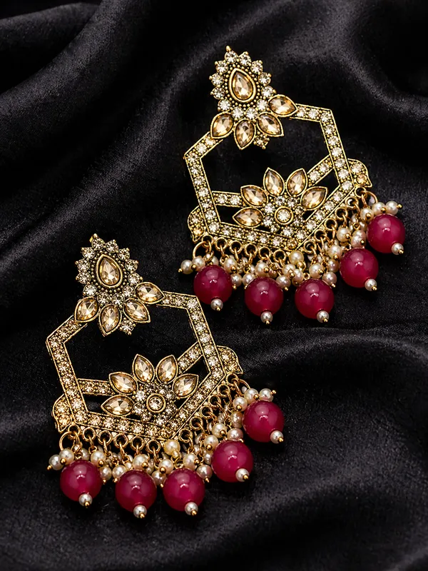 Indian_Shringar_Kundan_Chandbali_Earrings_|_Pink_Bead_Jhalar_Designer_Hexagon_Earrings_|_Ethnic_Bridal_Statement_Jewelry