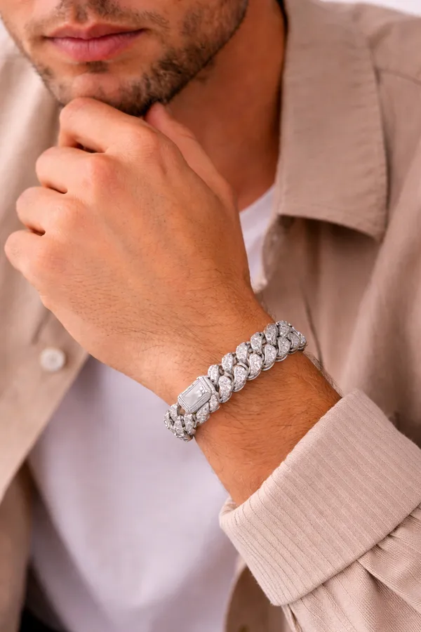 Elegant_Braided_Silver-Tone_Crystal_Bracelet