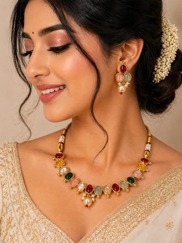 Indian_Shringar_Pearl_Kundan_Necklace_Set_|_Monalisa_Stone_Gold_Finish_Choker_with_Earrings_|_Adjustable_Ethnic_Jewelry