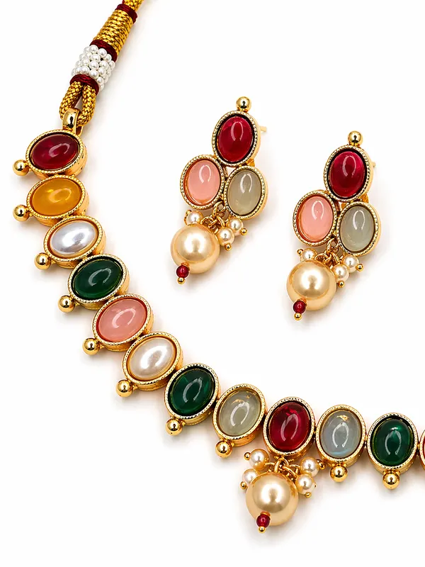 Indian_Shringar_Pearl_Kundan_Necklace_Set_|_Monalisa_Stone_Gold_Finish_Choker_with_Earrings_|_Adjustable_Ethnic_Jewelry