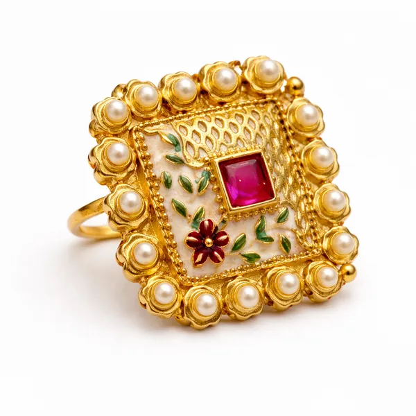 Indian_Shringar_Kundan_Meenakari_Adjustable_Ring_|_Designer_Square_Floral_Ring_with_Pearl_Border_|_Ethnic_Statement_Jewelry