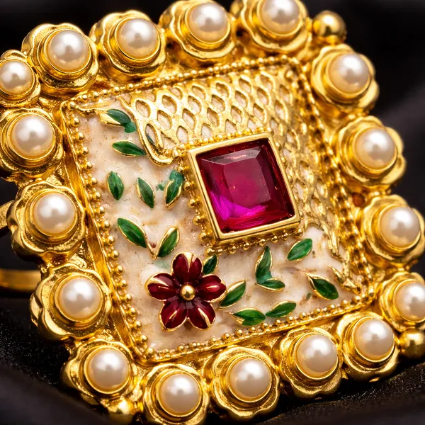 Indian_Shringar_Kundan_Meenakari_Adjustable_Ring_|_Designer_Square_Floral_Ring_with_Pearl_Border_|_Ethnic_Statement_Jewelry