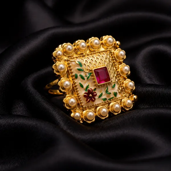 Indian_Shringar_Kundan_Meenakari_Adjustable_Ring_|_Designer_Square_Floral_Ring_with_Pearl_Border_|_Ethnic_Statement_Jewelry