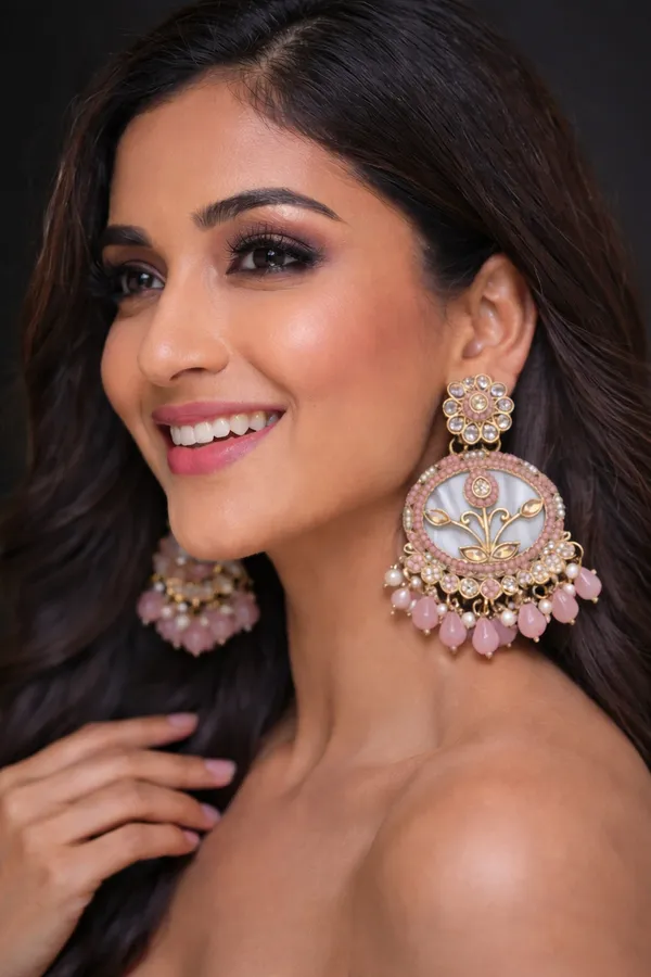 Indian_Shringar_Baby_Pink__Kundan_Statement_Earrings_|_MOP_Floral_Design_with_Pearl_Drops_|_Ethnic_Festive_Jewelry