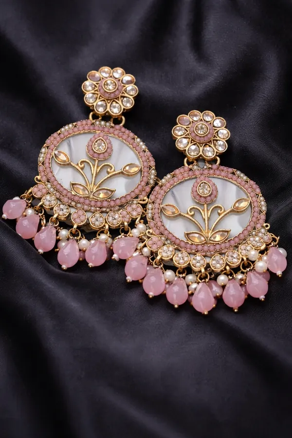 Indian_Shringar_Baby_Pink__Kundan_Statement_Earrings_|_MOP_Floral_Design_with_Pearl_Drops_|_Ethnic_Festive_Jewelry