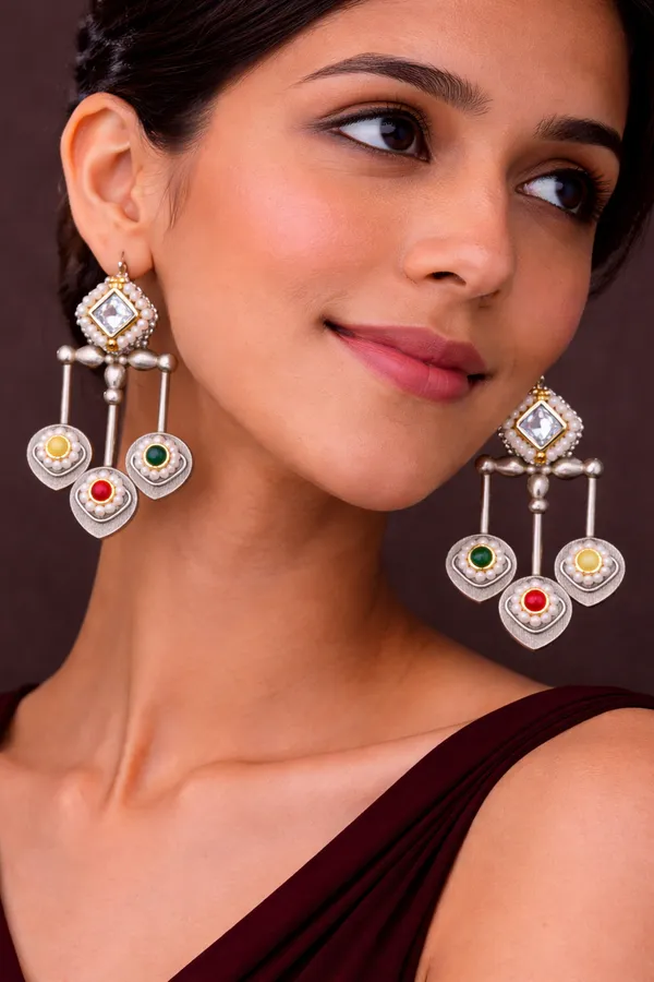 Silver_Replica_Sea_White_Multi_Stone_Designer_Earrings_|_Brass_Ethnic_Statement_Earrings_for_Women