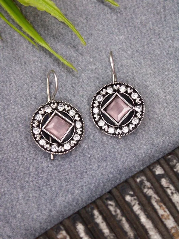 Baby_Pink__Monalisa_Stone_Earrings_for_Women_|_German_Silver_Finish_Brass_Earrings_|_Lightweight_Ethnic_Jewelry_(1.2_Inch)