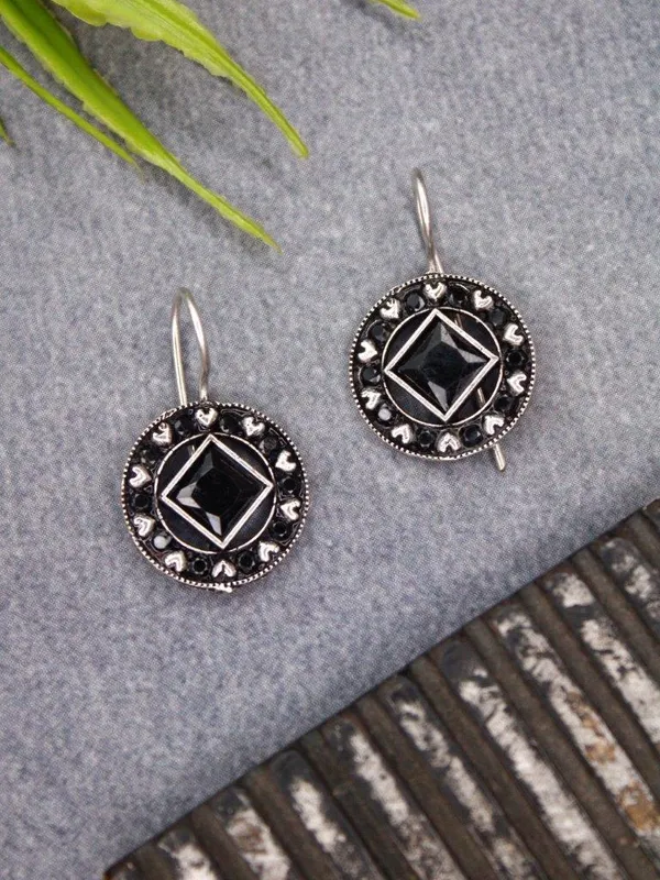Black__Monalisa_Stone_Earrings_for_Women_|_German_Silver_Finish_Brass_Earrings_|_Lightweight_Ethnic_Jewelry_(1.2_Inch)