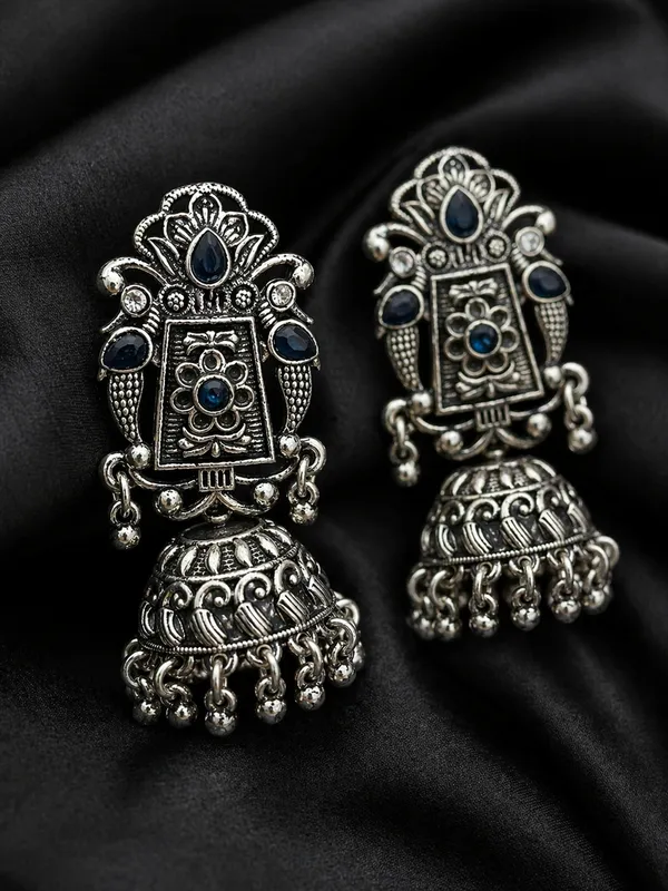 Indian_Shringar_Oxidised_Silver_Jhumka_Earrings_|_Blue_Stone_Vintage_Boho_Jhumki_|_Ethnic_German_Silver_Jewelry