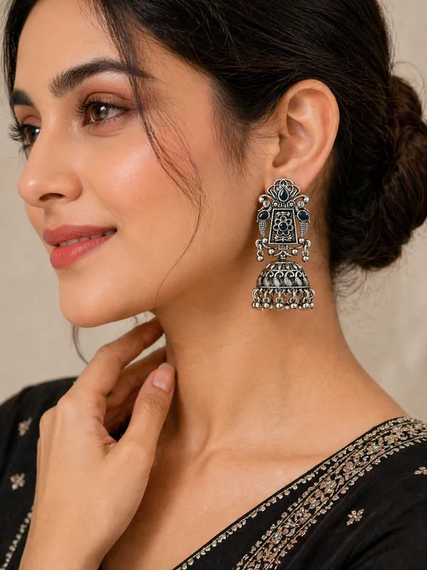 Indian_Shringar_Oxidised_Silver_Jhumka_Earrings_|_Blue_Stone_Vintage_Boho_Jhumki_|_Ethnic_German_Silver_Jewelry