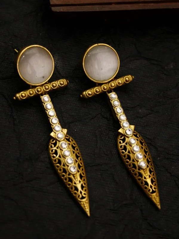 Classic_White_Stone_Designer_Earrings_|_Antique_Golden_Elegant_Statement_Earrings_for_Party_&_Ethnic_Wear