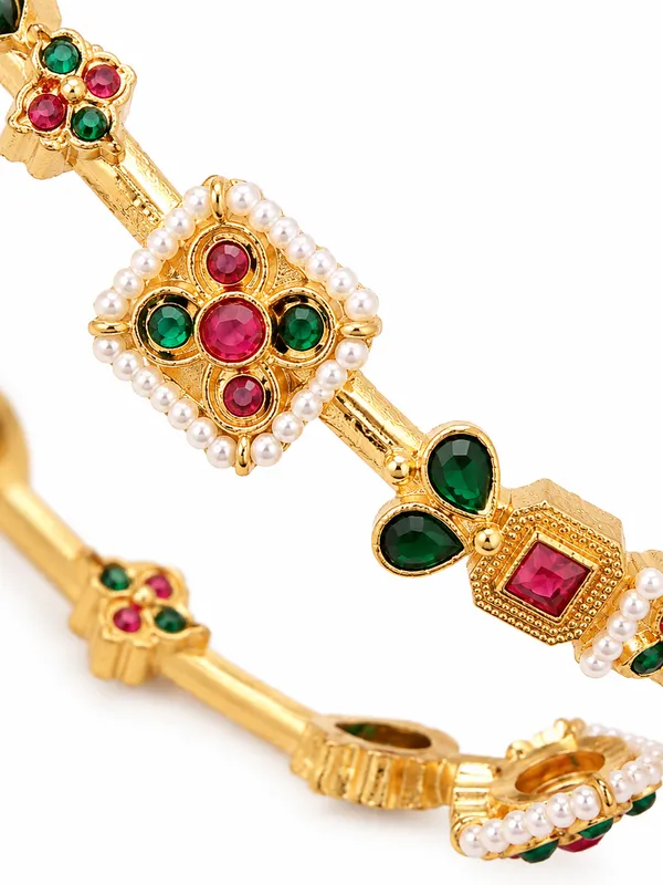 Indian_Shringar_Red_Green_Stone_Golden_Kada_for_Women_|_Monalisa_&_Paachi_Stone_Adjustable_Brass_Bracelet