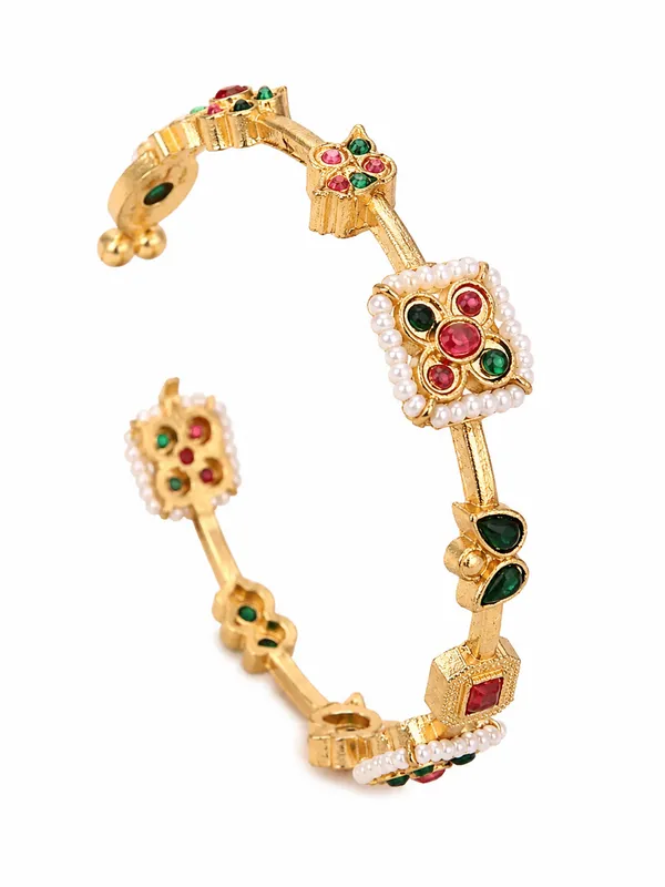 Indian_Shringar_Red_Green_Stone_Golden_Kada_for_Women_|_Monalisa_&_Paachi_Stone_Adjustable_Brass_Bracelet