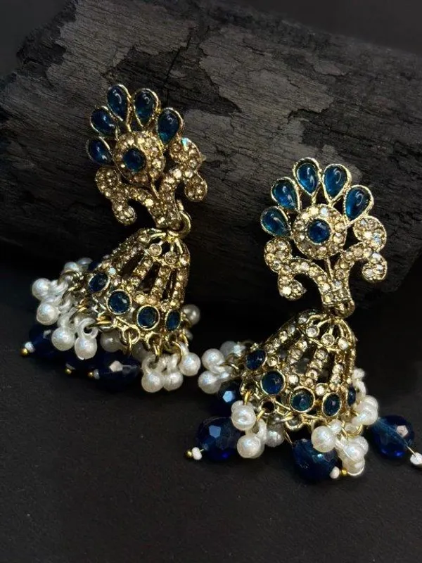 Dark_Blue_Blossom_Kundan_Earrings