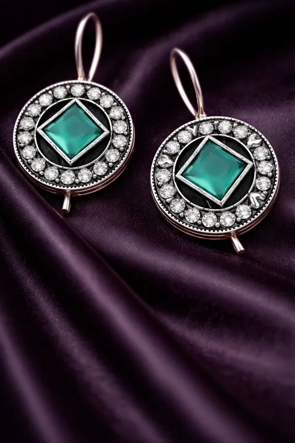 Sea_Green__Monalisa_Stone_Earrings_for_Women_|_German_Silver_Finish_Brass_Earrings_|_Lightweight_Ethnic_Jewelry_(1.2_Inch)