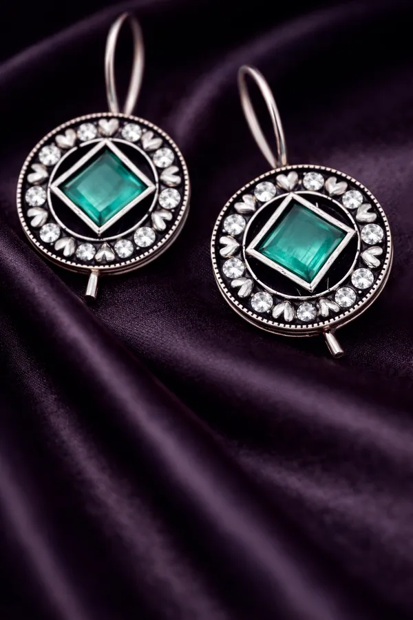 Sea_Green__Monalisa_Stone_Earrings_for_Women_|_German_Silver_Finish_Brass_Earrings_|_Lightweight_Ethnic_Jewelry_(1.2_Inch)