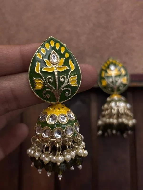 Elegant_Kundan_Meenakari_Jhumki_Earrings_for_Women_|_Traditional_Pearl_Drop_Ethnic_Jewelry_|_Lightweight_Wedding_&_Festive_Wear