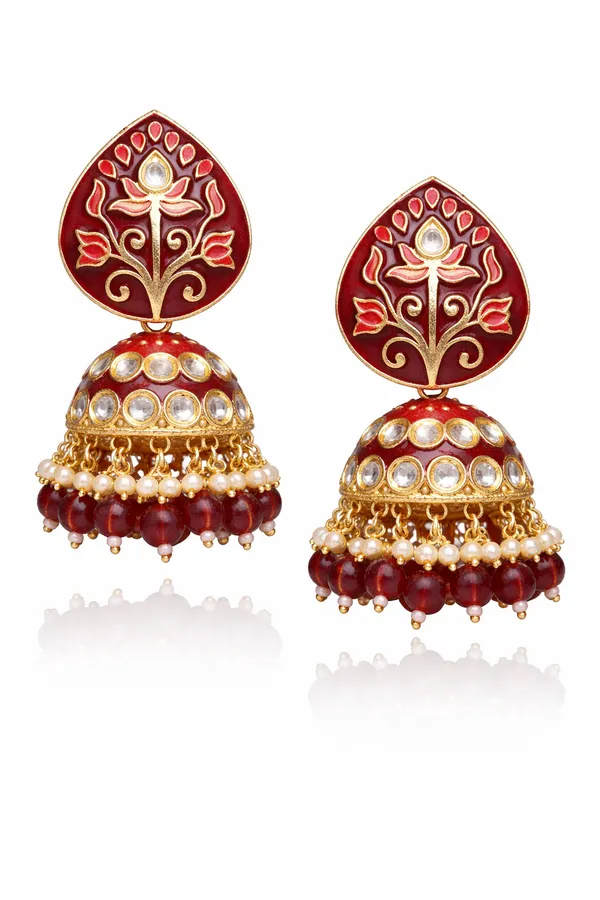 Elegant_Kundan_Meenakari_Jhumki_Earrings_for_Women_|_Traditional_Pearl_Drop_Ethnic_Jewelry_|_Lightweight_Wedding_&_Festive_Wear