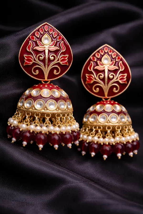Elegant_Kundan_Meenakari_Jhumki_Earrings_for_Women_|_Traditional_Pearl_Drop_Ethnic_Jewelry_|_Lightweight_Wedding_&_Festive_Wear