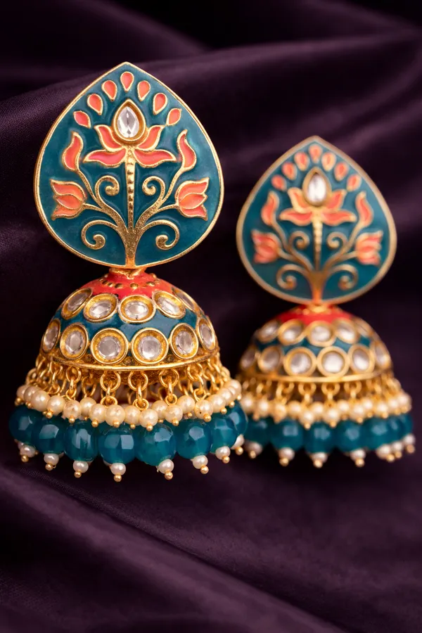 Elegant_Kundan_Meenakari_Jhumki_Earrings_for_Women_|_Traditional_Pearl_Drop_Ethnic_Jewelry_|_Lightweight_Wedding_&_Festive_Wear