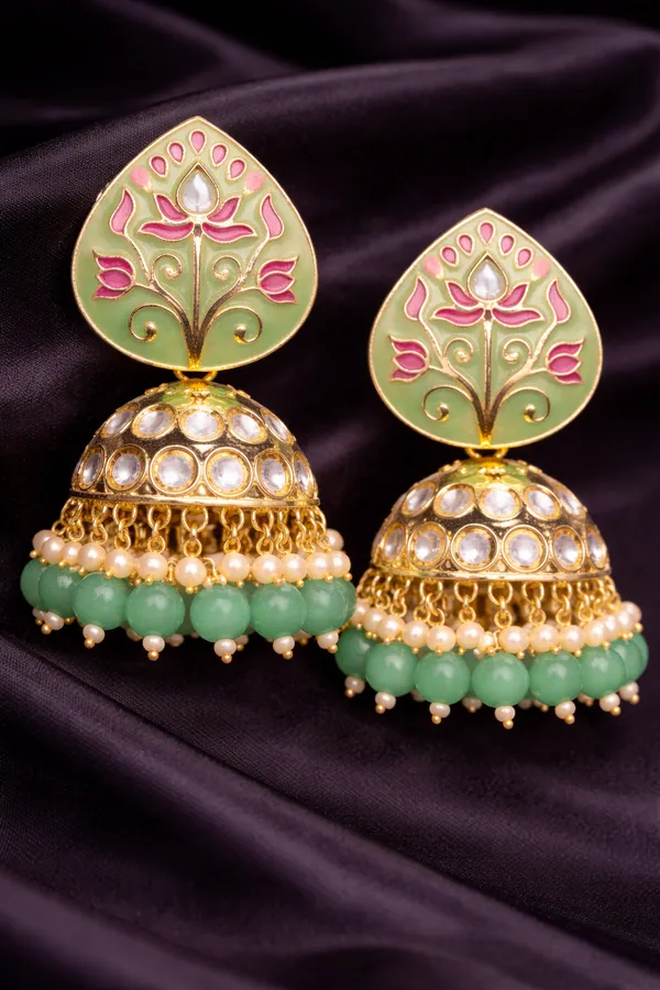 Elegant_Kundan_Meenakari_Jhumki_Earrings_for_Women_|_Traditional_Pearl_Drop_Ethnic_Jewelry_|_Lightweight_Wedding_&_Festive_Wear