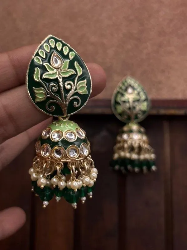 Elegant_Kundan_Meenakari_Jhumki_Earrings_for_Women_|_Traditional_Pearl_Drop_Ethnic_Jewelry_|_Lightweight_Wedding_&_Festive_Wear