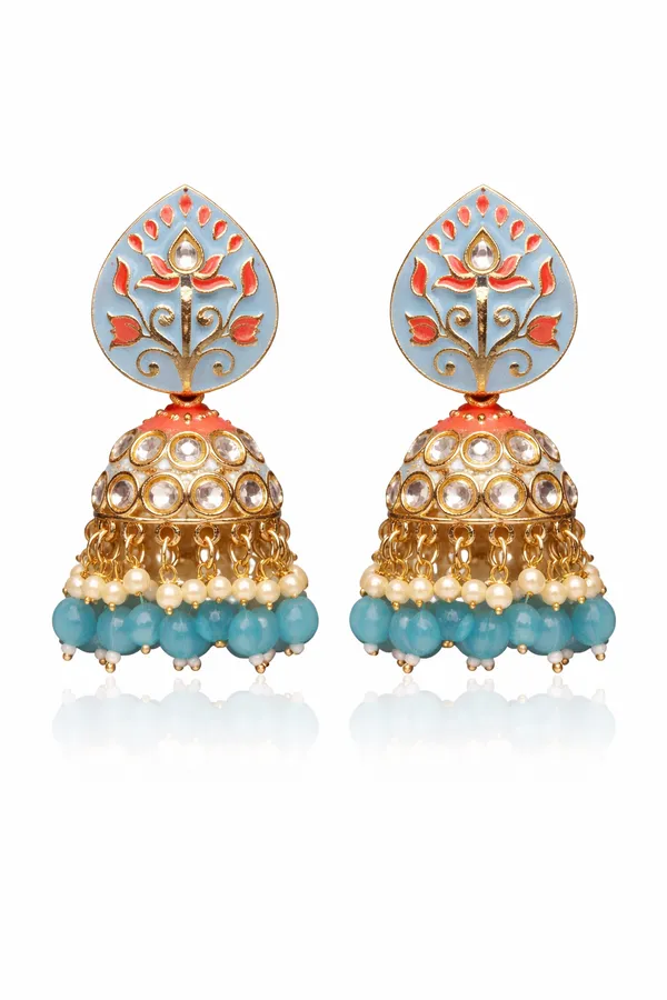 Elegant_Kundan_Meenakari_Jhumki_Earrings_for_Women_|_Traditional_Pearl_Drop_Ethnic_Jewelry_|_Lightweight_Wedding_&_Festive_Wear