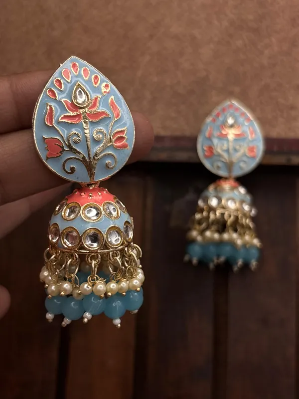 Elegant_Kundan_Meenakari_Jhumki_Earrings_for_Women_|_Traditional_Pearl_Drop_Ethnic_Jewelry_|_Lightweight_Wedding_&_Festive_Wear