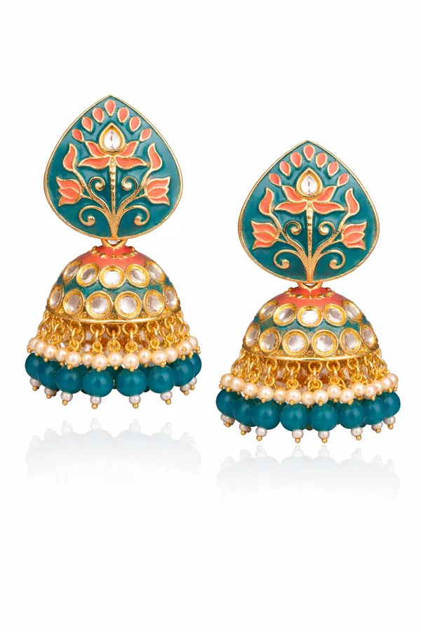 Elegant_Kundan_Meenakari_Jhumki_Earrings_for_Women_|_Traditional_Pearl_Drop_Ethnic_Jewelry_|_Lightweight_Wedding_&_Festive_Wear
