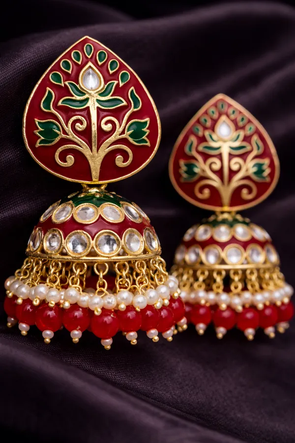 Elegant_Kundan_Meenakari_Jhumki_Earrings_for_Women_|_Traditional_Pearl_Drop_Ethnic_Jewelry_|_Lightweight_Wedding_&_Festive_Wear