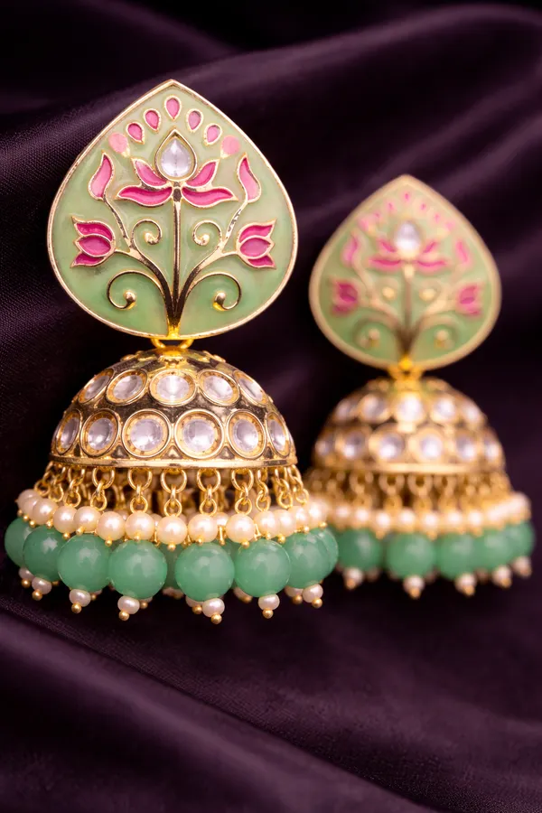 Elegant_Kundan_Meenakari_Jhumki_Earrings_for_Women_|_Traditional_Pearl_Drop_Ethnic_Jewelry_|_Lightweight_Wedding_&_Festive_Wear