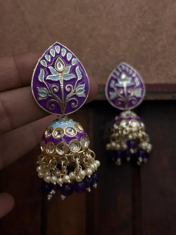 Elegant_Kundan_Meenakari_Jhumki_Earrings_for_Women_|_Traditional_Pearl_Drop_Ethnic_Jewelry_|_Lightweight_Wedding_&_Festive_Wear
