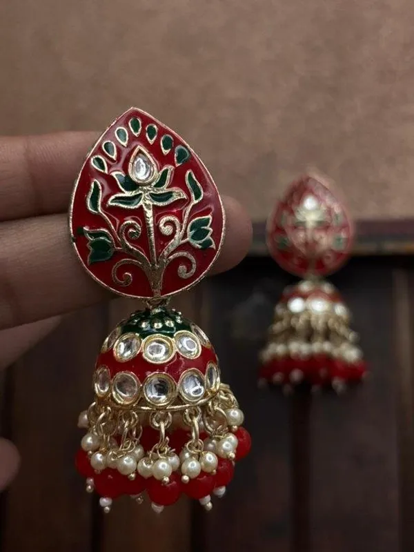 Elegant_Kundan_Meenakari_Jhumki_Earrings_for_Women_|_Traditional_Pearl_Drop_Ethnic_Jewelry_|_Lightweight_Wedding_&_Festive_Wear