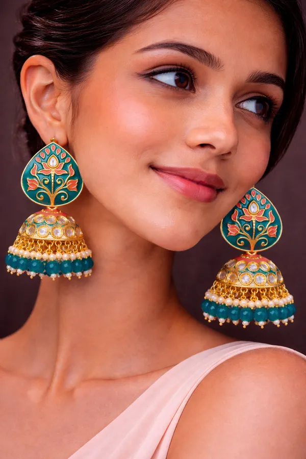 Elegant_Kundan_Meenakari_Jhumki_Earrings_for_Women_|_Traditional_Pearl_Drop_Ethnic_Jewelry_|_Lightweight_Wedding_&_Festive_Wear