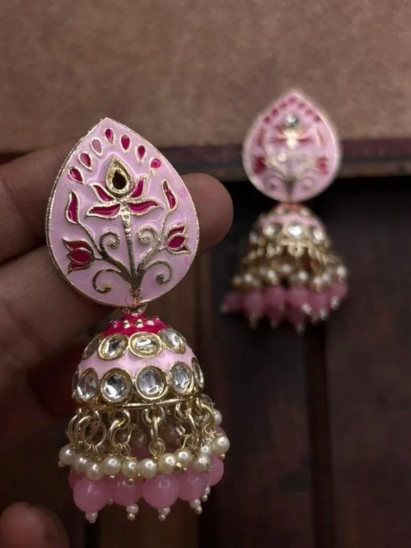 Elegant_Kundan_Meenakari_Jhumki_Earrings_for_Women_|_Traditional_Pearl_Drop_Ethnic_Jewelry_|_Lightweight_Wedding_&_Festive_Wear