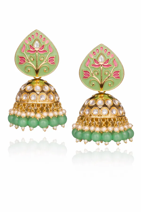 Elegant_Kundan_Meenakari_Jhumki_Earrings_for_Women_|_Traditional_Pearl_Drop_Ethnic_Jewelry_|_Lightweight_Wedding_&_Festive_Wear