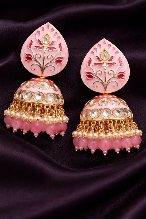 Elegant_Kundan_Meenakari_Jhumki_Earrings_for_Women_|_Traditional_Pearl_Drop_Ethnic_Jewelry_|_Lightweight_Wedding_&_Festive_Wear
