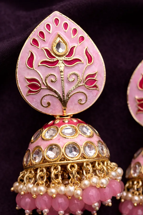 Elegant_Kundan_Meenakari_Jhumki_Earrings_for_Women_|_Traditional_Pearl_Drop_Ethnic_Jewelry_|_Lightweight_Wedding_&_Festive_Wear