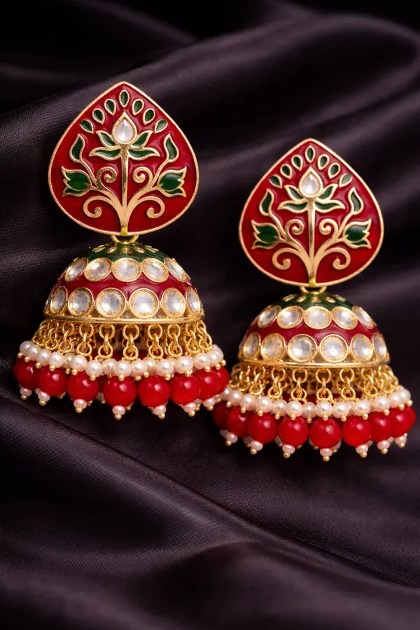 Elegant_Kundan_Meenakari_Jhumki_Earrings_for_Women_|_Traditional_Pearl_Drop_Ethnic_Jewelry_|_Lightweight_Wedding_&_Festive_Wear