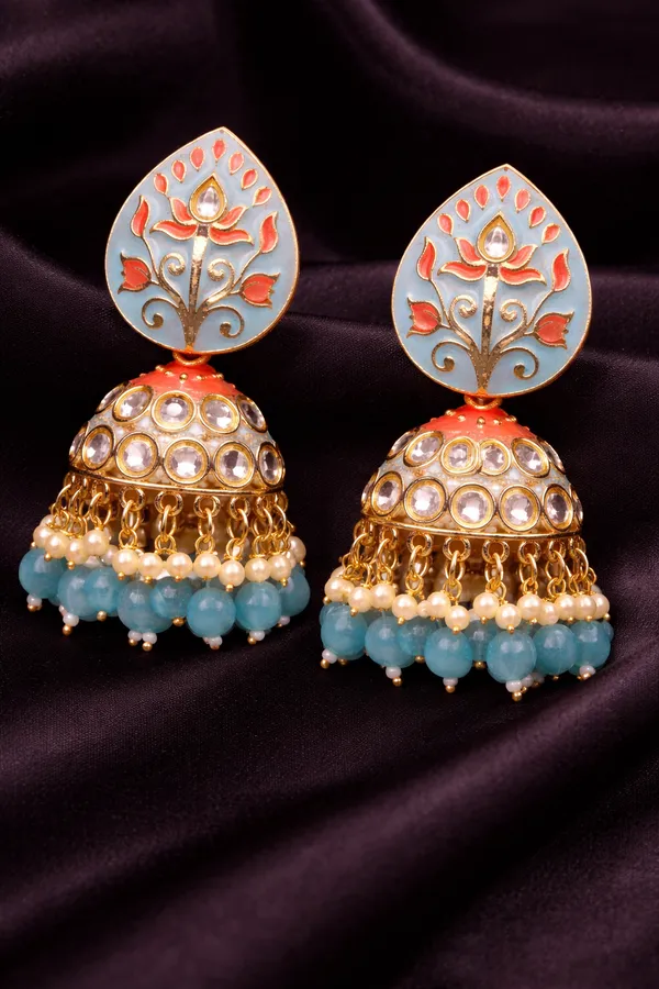 Elegant_Kundan_Meenakari_Jhumki_Earrings_for_Women_|_Traditional_Pearl_Drop_Ethnic_Jewelry_|_Lightweight_Wedding_&_Festive_Wear
