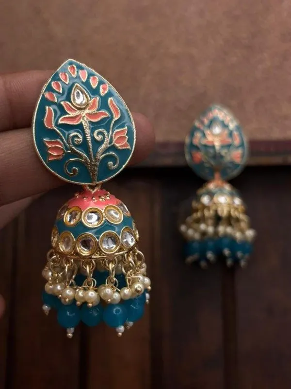 Elegant_Kundan_Meenakari_Jhumki_Earrings_for_Women_|_Traditional_Pearl_Drop_Ethnic_Jewelry_|_Lightweight_Wedding_&_Festive_Wear