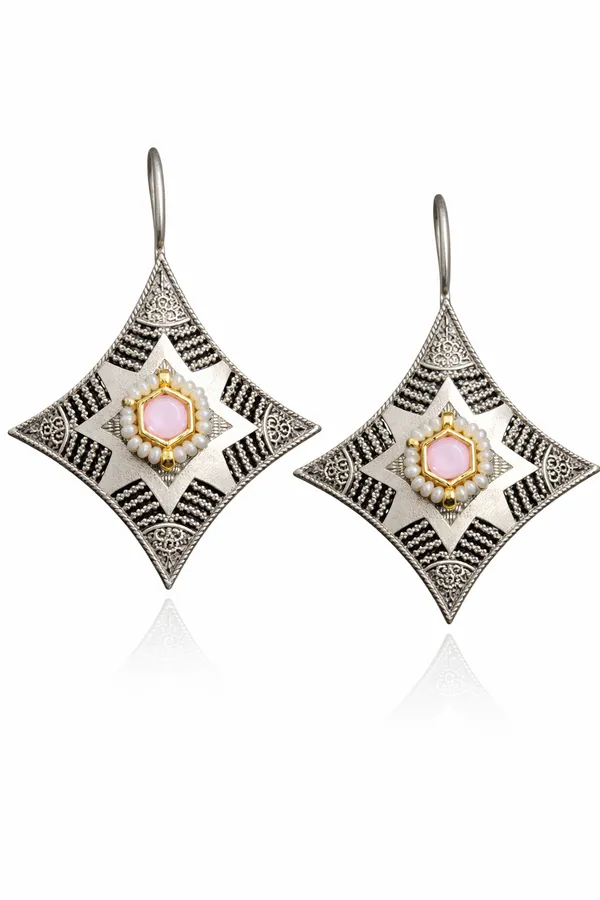 Baby_Pink_Mona_Lisa_Stone_Silver_Replica_Brass_Statement_Earrings_for_Women